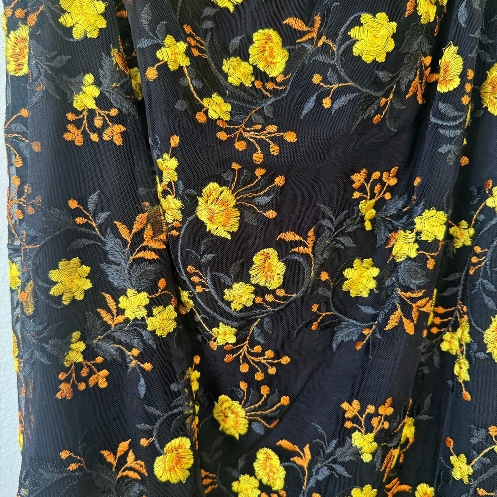 Pins & Needles Black Dress with Yellow Floral Pattern - Picture 2 of 6